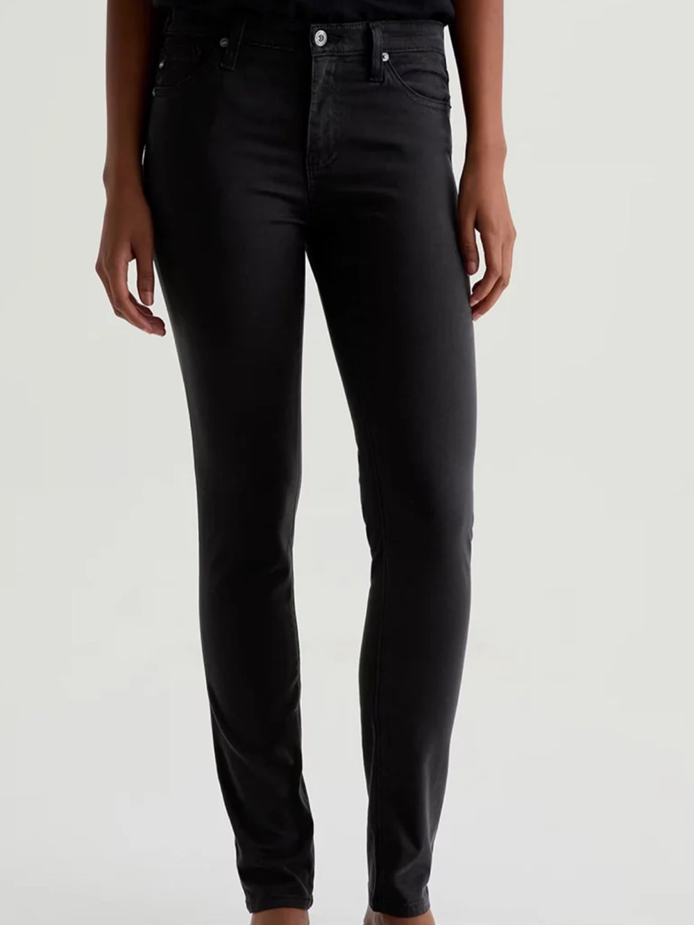 Ag Adriano Goldschmied Black Skinny High-Rise Jeans